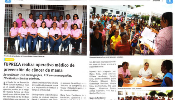 FUPRECA realiza operativo médico de prevención de Cáncer de Mama